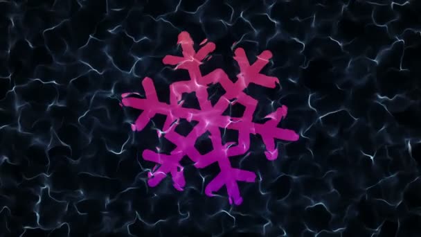 Animation Flying Flickering Particles Form Christmas Sign Winter Holidays Dark — Stock Video