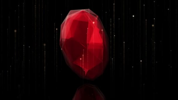 Animation Rotation Crystal Heart Concept Valentine Day Animation Seamless Loop — Stock Video