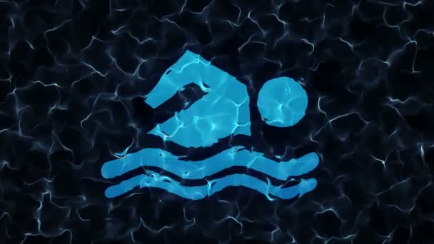 Animación Abstracta Con Superficie Agua Movimiento Lenta Señal Submarina Nadador — Vídeos de Stock