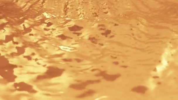 Abstrakter Hintergrund Mit Animiertem Winken Der Goldenen Wasserlinie Animation Einer — Stockvideo