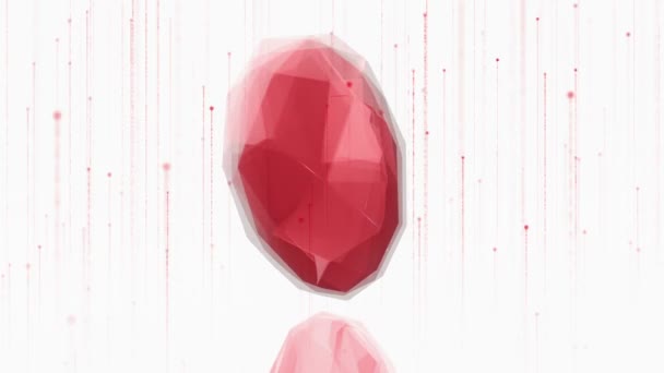 Animation Rotation Des Kristallherzens Konzept Des Valentinstages Animation Einer Nahtlosen — Stockvideo