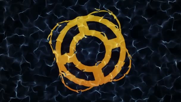 Αφηρημένο Φόντο Σύμβολο Στόχο Πέτρινη Τρύπα Στην Επιφάνεια Του Βράχου — Αρχείο Βίντεο