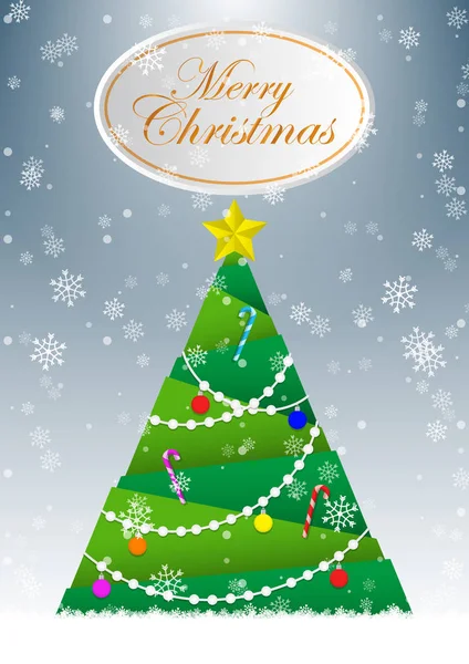 Árbol de Navidad tarjeta de felicitación vector de fondo — Vector de stock