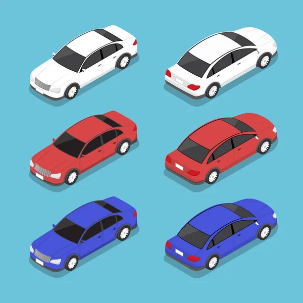 Coche isométrico plano 3d — Vector de stock