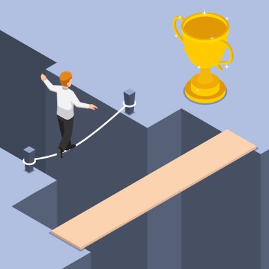 İzometrik işadamı trop edinmenin en kısa ve tehlikeli yolu kullanın