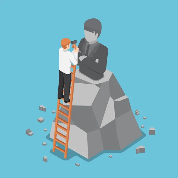Isometric businessman creating the model of his statue Royalty Free Stock Illustrations