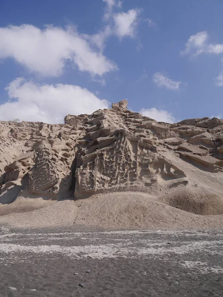 Sollievo Capriccioso Formato Intemperie Erosione Vicino Alle Spiagge Vlichada Santorini — Foto Stock