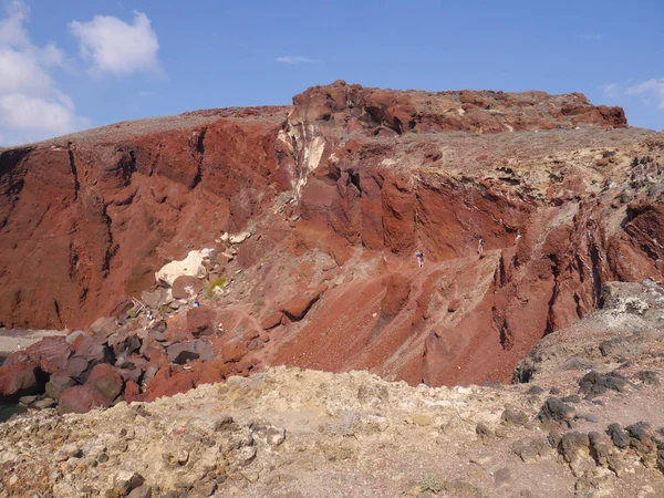 Vista Das Falésias Red Beach Santorini Grécia — Fotografia de Stock