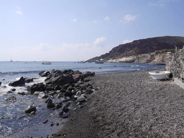 Akrotiri, Santorini / Greece - October 11, 2018: Landscape with a coast near Akrotiri.