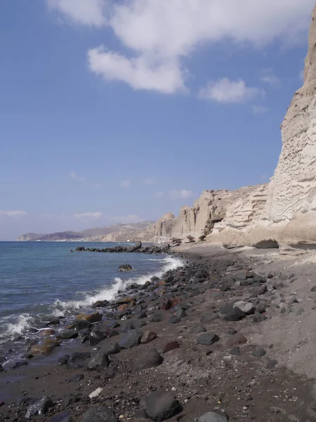 Landscape with beach on the coast near Akrotiri. Santorini, Greece.