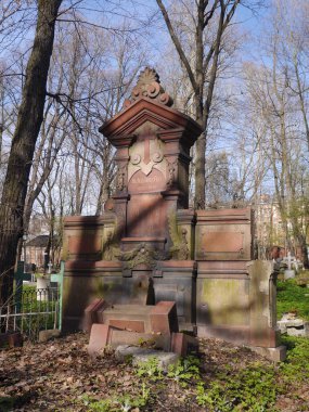 St. Petersburg / Russia - 06.05.2018: Smolenskoye  Lutheran Cemetery.