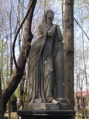 St. Petersburg / Russia - 06.05.2018: Smolenskoye  Lutheran Cemetery.