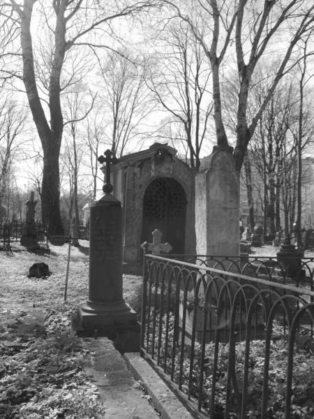 San Pietroburgo Russia 2018 Cimitero Luterano Smolenskoye — Foto Stock