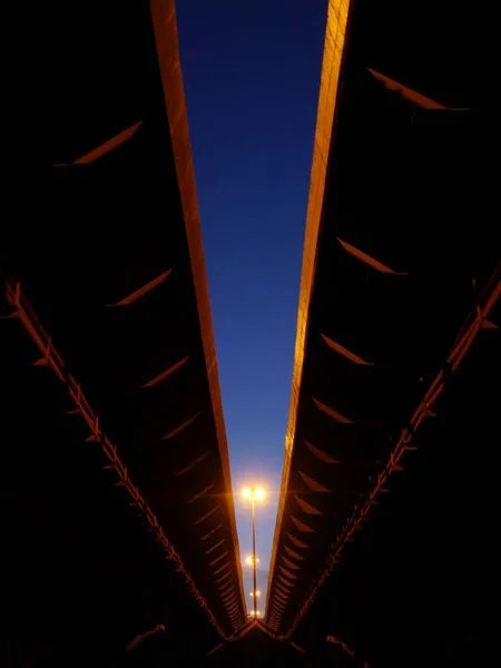 Perspectiva Urbana Com Iluminação Noite — Fotografia de Stock