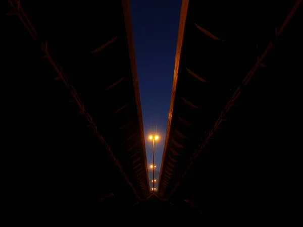 Perspectiva Urbana Con Iluminación Por Noche —  Fotos de Stock