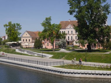 Hill Nehri ve Svislach Nehri manzarası. Minsk, Belarus.