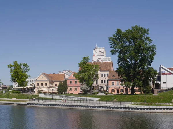 Vista Sul Fiume Hill Sul Fiume Svislach Minsk Bielorussia — Foto Stock