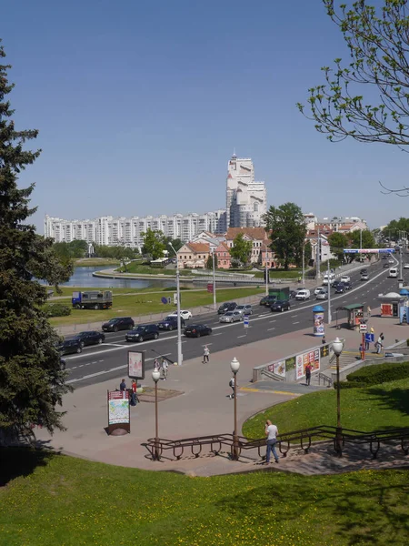 Kilátás Hill Folyóra Svislach Folyóra Minszk Fehéroroszország — Stock Fotó