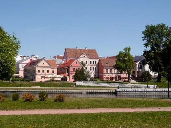 Blick Auf Den Fluss Hill Und Den Fluss Svislach Minsk — Stockfoto