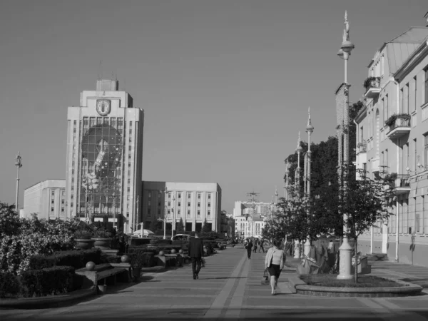 Вид Площадь Свободы Время Праздника Мая Минск Беларус — стоковое фото