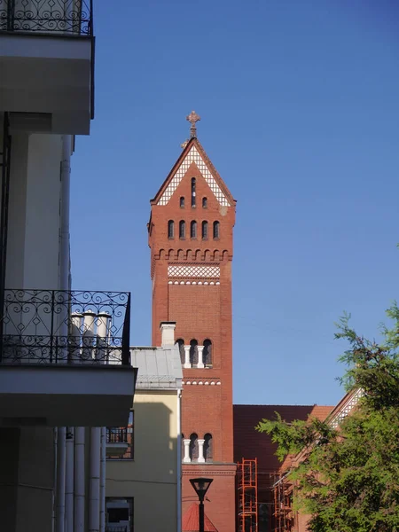 Vista Iglesia Católica San Simeón Santa Elena Belarús — Foto de Stock