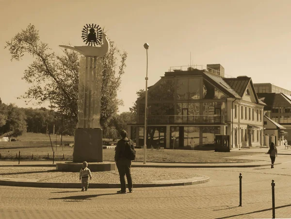 Городской Пейзаж Верхнего Города Исторического Центра Минска Солнечный День Беларусь — стоковое фото