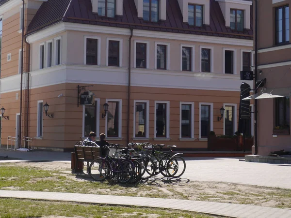 Stadsbilden Den Övre Staden Den Historiska Stadskärnan Minsk Solig Dag — Stockfoto