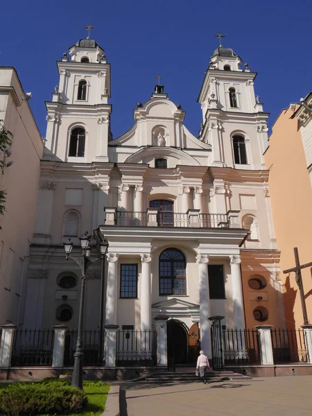 Vista Catedral Santa Virgen María Minsk Belarús — Foto de Stock