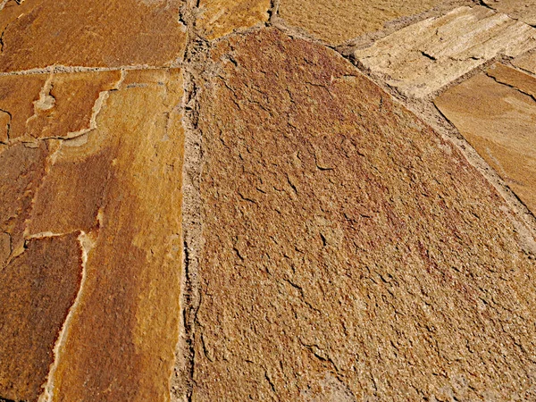 Oker Goud Metselwerk Van Stenen Platen Achtergrond Textuur — Stockfoto