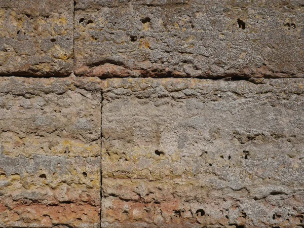 Oude Muur Van Stenen Blokken Achtergrond — Stockfoto