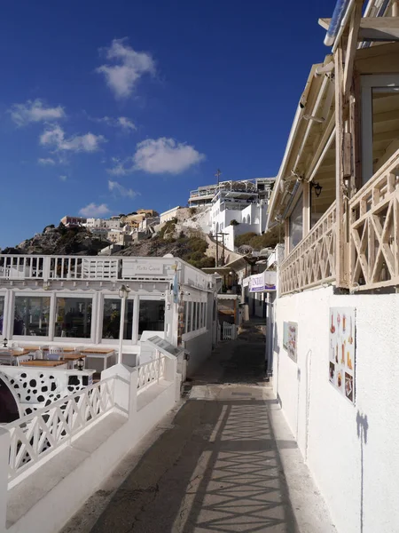 Straßen Von Fira Einer Berühmten Stadt Auf Der Insel Santorin — Stockfoto