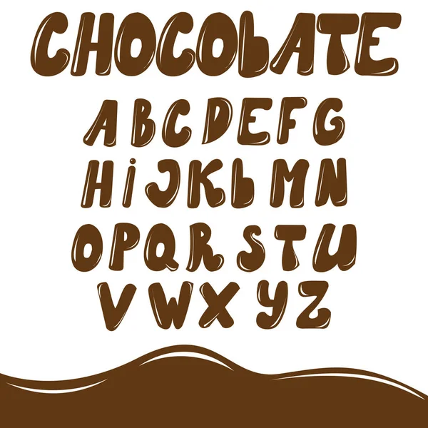 Alfabeto inglés vectorial, dibujado en estilo chocolate — Archivo Imágenes Vectoriales