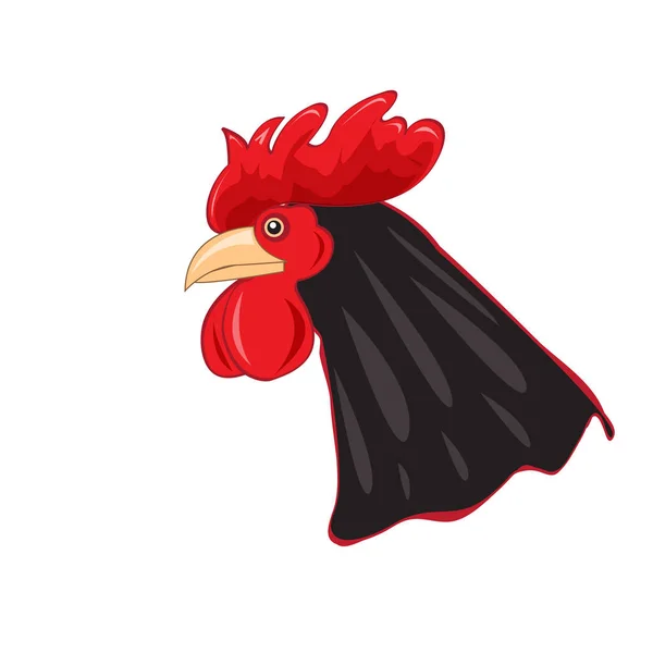 The head of the cock on white background. The rooster sign in the Chinese horoscope — Stock Vector