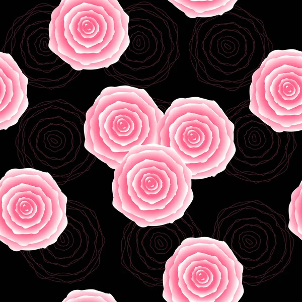 Květinový vzor bezešvé s malými abstraktní růže v odstínech p — Stockový vektor