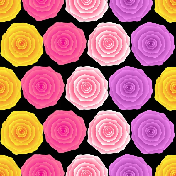 Nahtloses Blumenmuster mit kleinen abstrakten Rosen in p-Nuancen — Stockvektor
