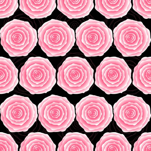 Motif floral sans couture avec de petites roses abstraites dans les tons de p — Image vectorielle