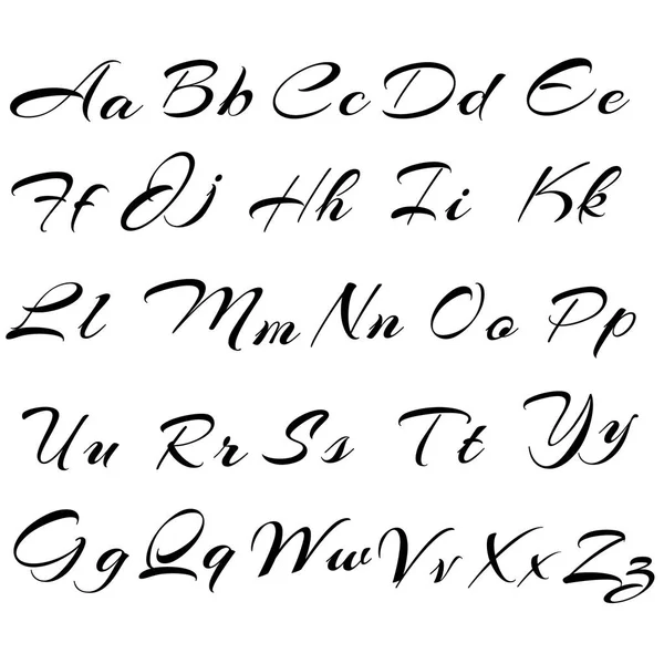 Alfabeto moderno vectorial. Fuente. ABC pintó cartas. Cepillo moderno — Archivo Imágenes Vectoriales