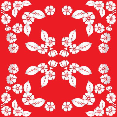 Stilize çiçek ve parlak çiçekleri yaprakları bir b desen