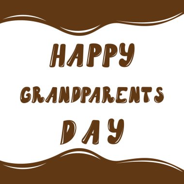 Mutlu büyükbaba ve Büyükanneler Günü, elle çizilmiş vektör illustratio yazı,