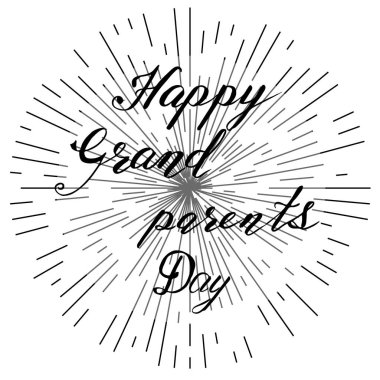 Mutlu büyükbaba ve Büyükanneler Günü, elle çizilmiş vektör illustratio yazı,