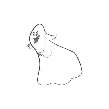 Bir hayalet, ruh, vektör illüstrasyon izole o komik karakterler