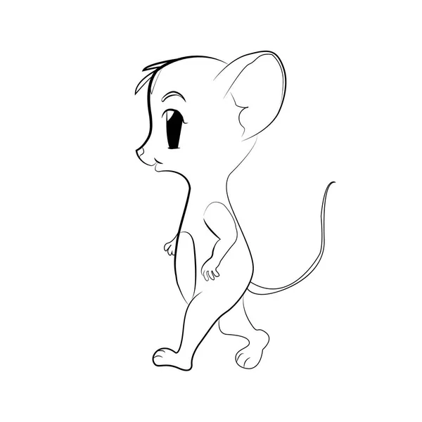 Αστεία ποντίκι προσωπικότητα εικονογράφηση διάνυσμα απομονώνονται σε λευκό πίσω — Διανυσματικό Αρχείο