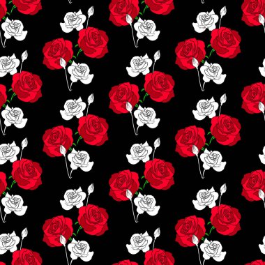 Sorunsuz çiçek desenli. Siyah b güzel örgü çiçek gül