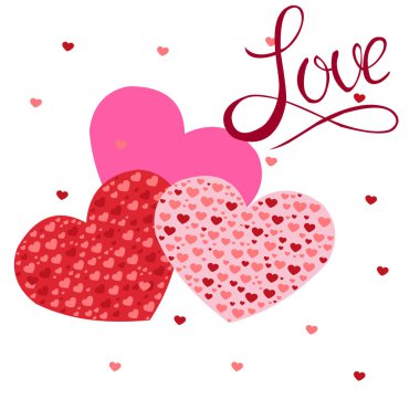 Poster Sevgililer günü kartı kalplerin arka plan ile, 