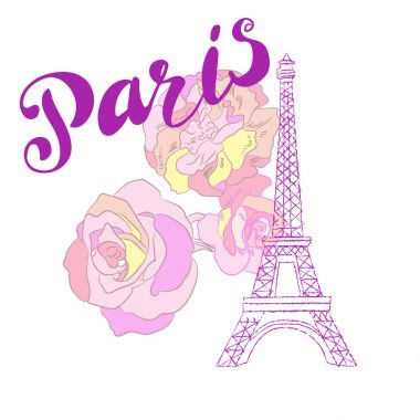 Dünya ünlü serisi: Eyfel Kulesi Tour Eiffel, Paris, Fransa. Vect