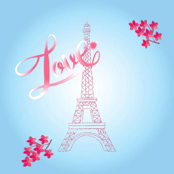 Wereld beroemde bezienswaardigheid serie: Eiffeltoren, Parijs, Frankrijk. Vect — Stockvector