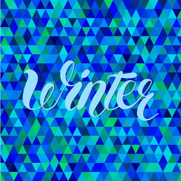Winter, conception de texte. Calligraphie vectorielle lettrage manuscrit, t — Image vectorielle
