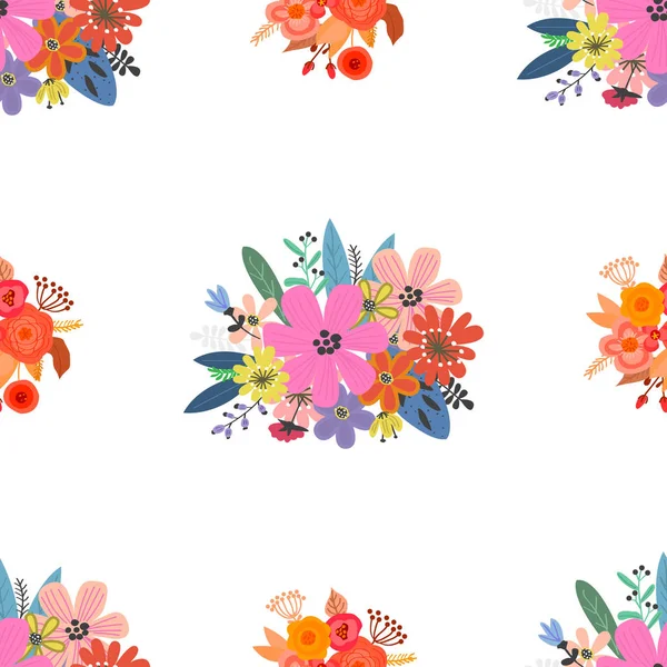 具有花卉背景的精致无缝图案 — 图库矢量图片