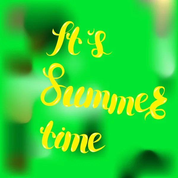 Summer time hand drawn lettering. Hand drawn phrase Summer time — Stock Vector