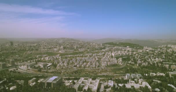 Vista aérea del edificio de la Knesset Jerusalén, Gobierno del Parlamento Nacional de Israel — Vídeos de Stock